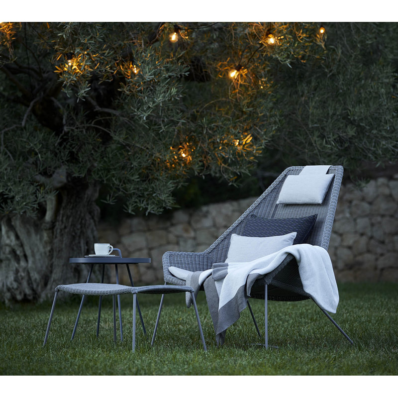 Breeze Outdoor Ottoman, Light Gray