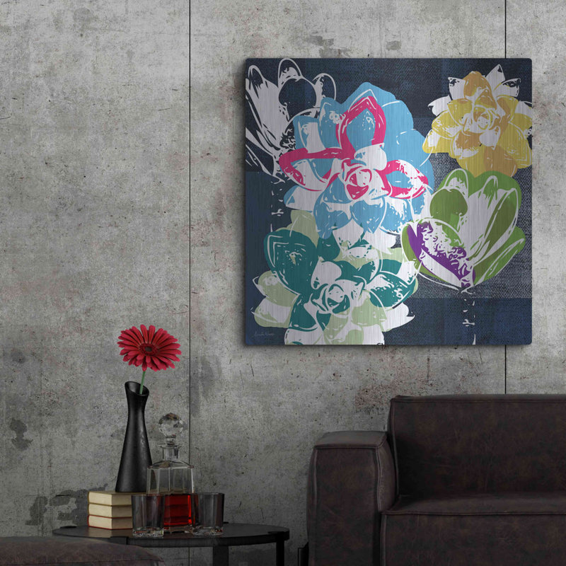 «Colorful Succulents II» par Linda Woods, H 36 po x l 36 po