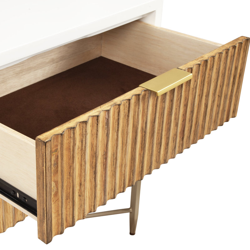 Table de chevet 2 tiroirs Giddens, Blanc