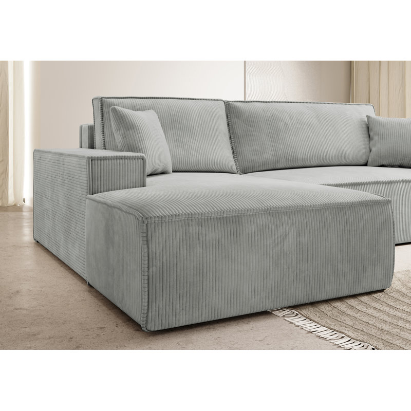 Chadman Sofa & Chaise, Left Hand Facing, Light Grey