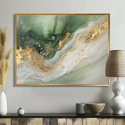 «Ephemeral Emerald Pathway To The Gemstone II», reproduction sur toile marbrée
