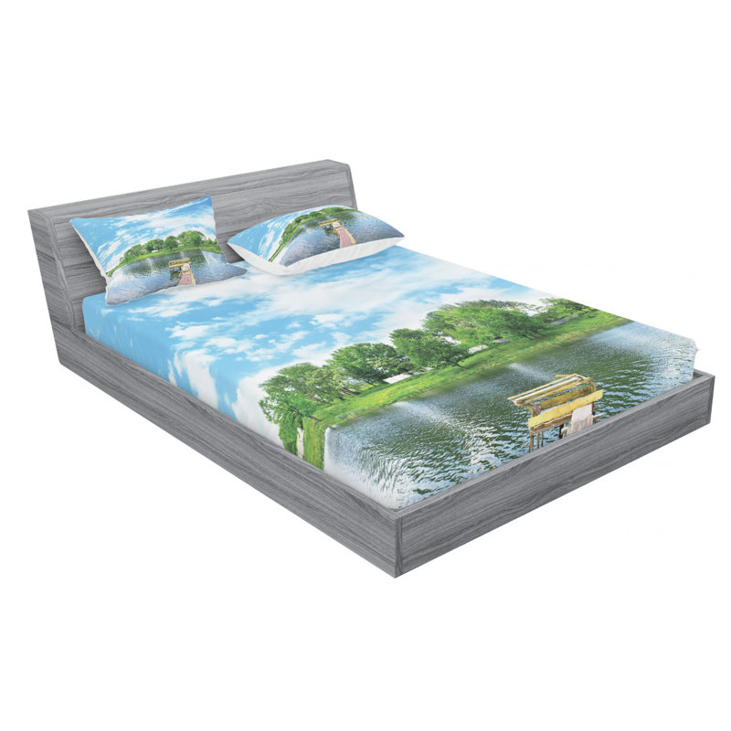 Microfiber Sheet Set, Queen Sheet Set with Fitted Sheet