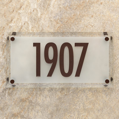 Frosted Beveled Crystal Futura Engraved 1-Line Address Sign