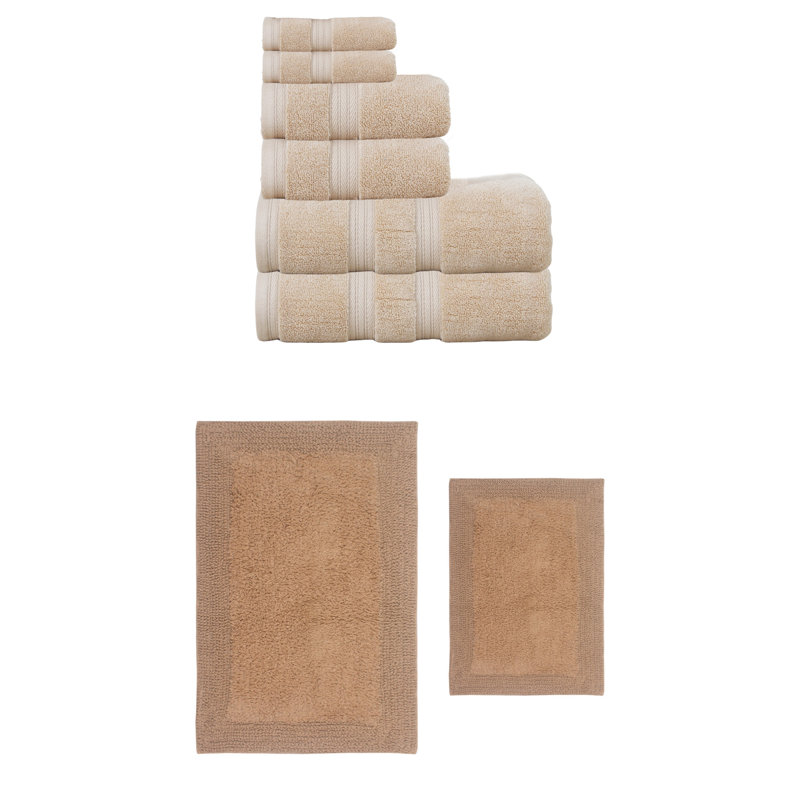 Ensemble de serviettes réversibles 100% coton 6 pièces Buariki Collection, Lin