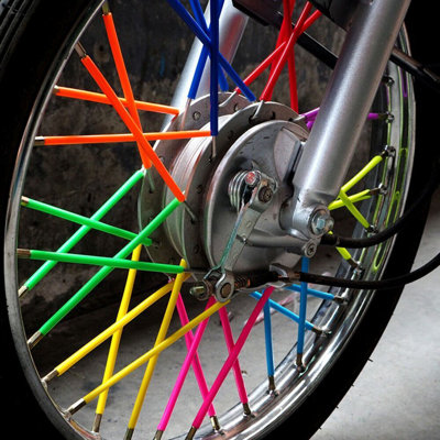 9 Colors X 72pcs Each Motorcycle Spoke Skins Set - Dirt Bike Wheel Decal Sticker Covers(648pcs Total)
