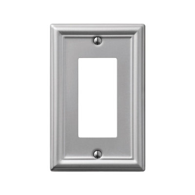 Amerelle Chelsea Brushed Nickel 1 gang Stamped Steel Decorator Wall Plate 1 pk