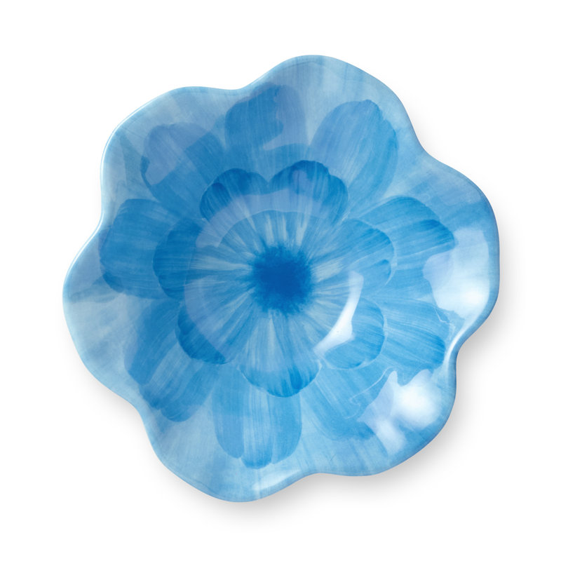 Ensemble de 4 bols polyvalents et durables à motif floral 3D en mélamine Wildflower Blue