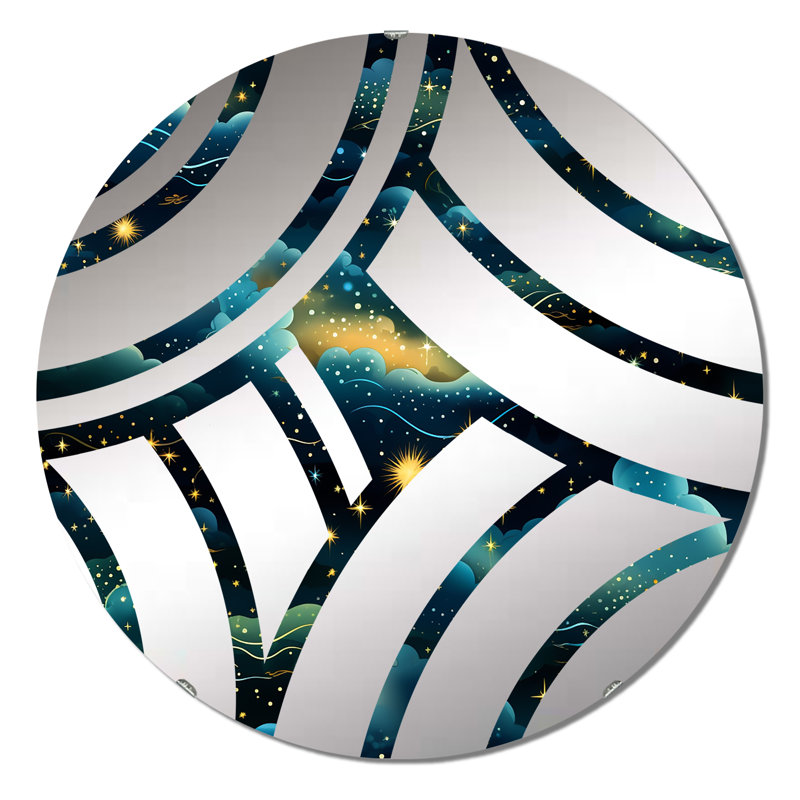 Miroir décoratif Mid Wave Indigo Galatic, 31,4 po x 31,4 po