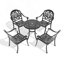 Ensemble de 5 ensembles de patio en fonte d'aluminium avec coussins confortables