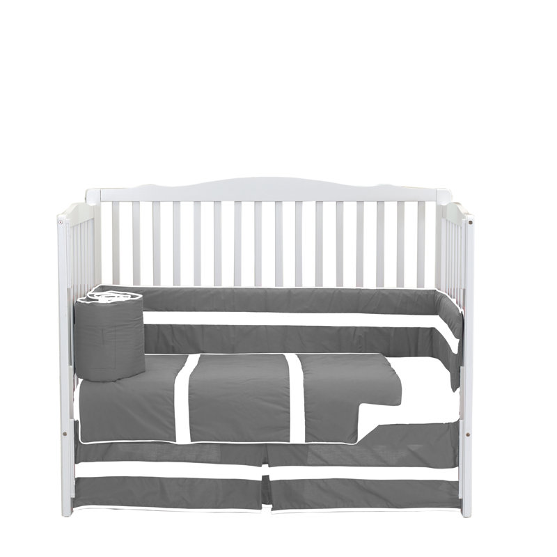 Striped Crib Comforter/Blanket, Grey/White