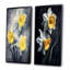 «Yellow Gray Natures Daffodils Impression», 2 pièces sur toile-587555534-587555533