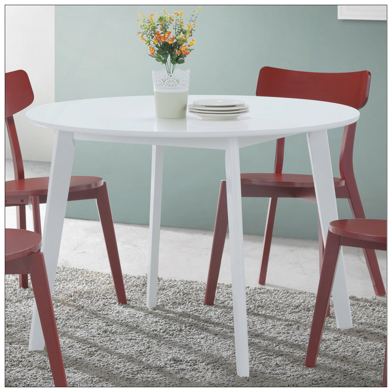 Roma Contemporary White Round Dining Table