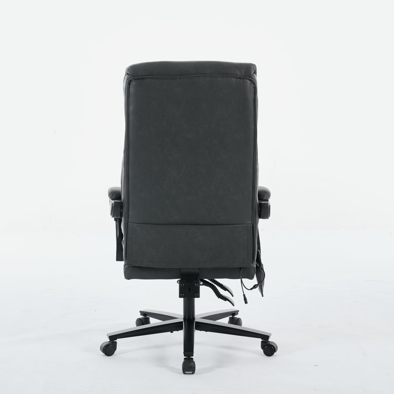 Black Massage Office Chair With Leg Rest - High Back Ergonomic Reclining Executive Desk Chair, Adjustable Gaming Computer Chair With Wheels For Home Office (pet-friendly)