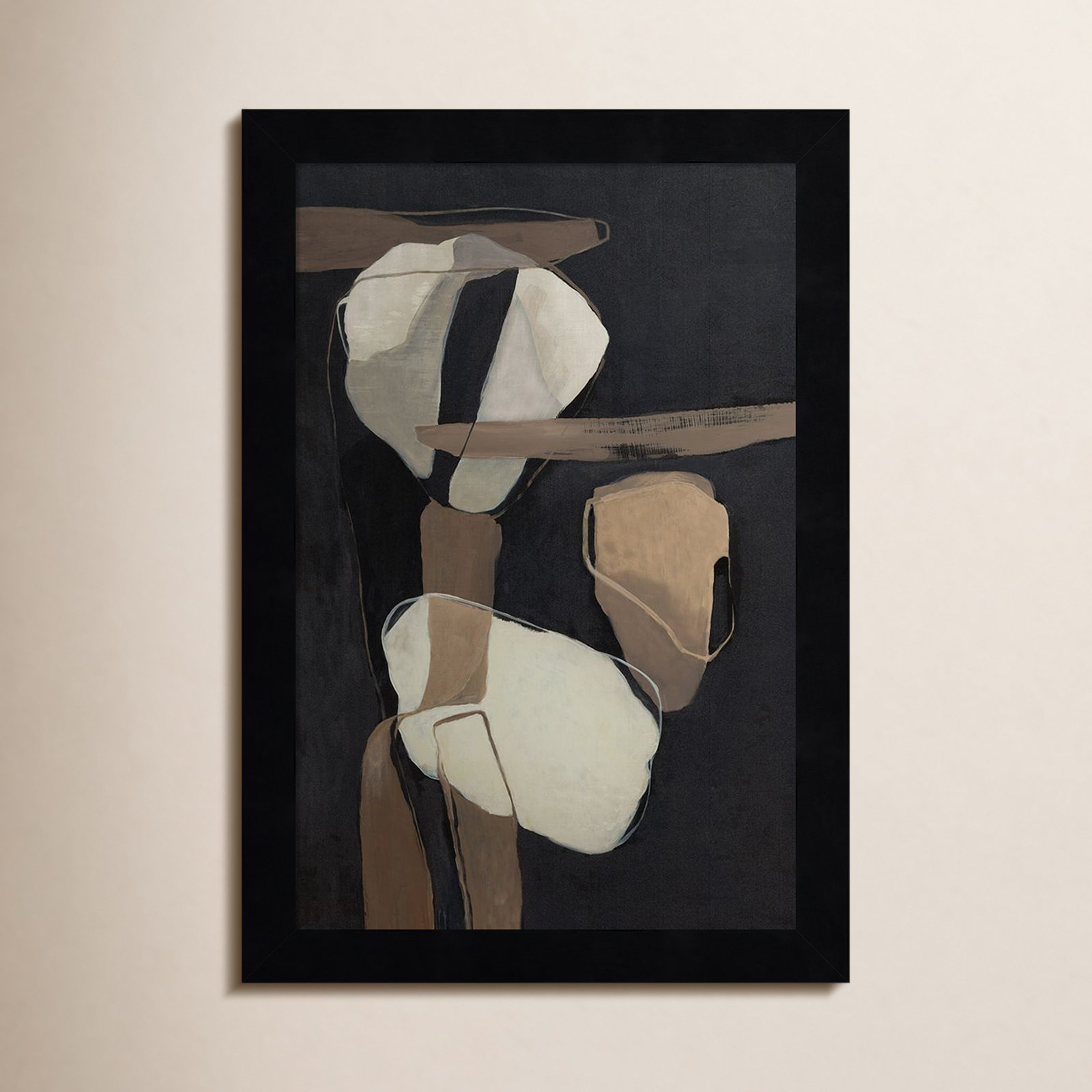 All Attached Print by Jacob q, 13" H x 9" W, Black