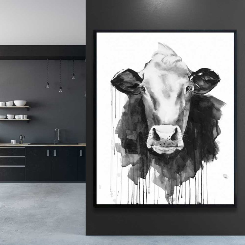 Vache - Toile encadrée pour la maison