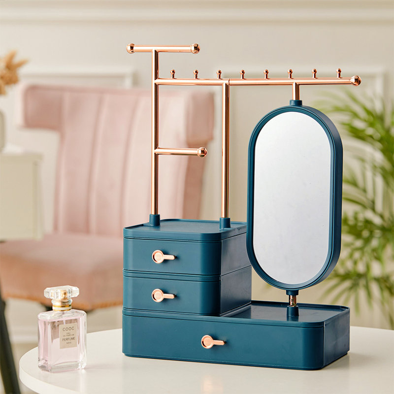 Hillside Avenue Plastic Makeup Organiser, Green
