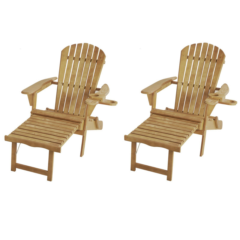 Chaise Adirondack pliante en bois massif Briarhill avec repose-pieds Briarhill