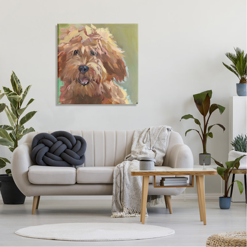 Peinture abstraite Goldendoodle par Jenny Westenhofer, H 30 po x l 30 po x P 1,5 po