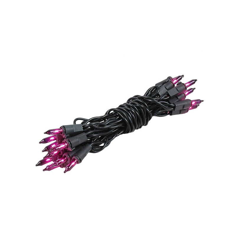 Mini-chaîne 20 ampoules pour l’extérieur 8,5' Pitman, Mauve, Noir