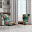 Chaise d'appoint contemporaine rembourrée turquoise et rose Serenity II