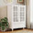 Buffet Cabinet with Double Glass Doors and Drawer, Modern Wooden Storage Sideboard Cupboard for Living room, Dining Room Hallway Entryway -1325662030