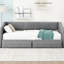 Lit de jour simple TG à très grand lit avec tiroirs de rangement - Lit moderne et attrayant pour les chambres revêtues de tissu élégant et pratique