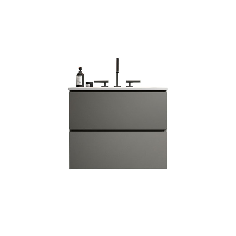 Bathroom Vanity with Sink, Gray, 24"