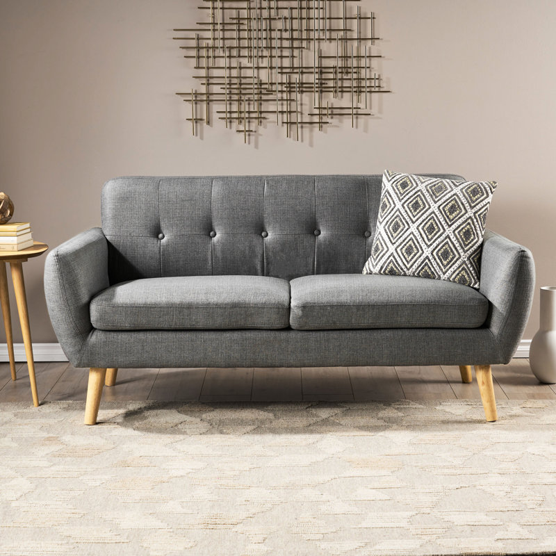 Bouton - en gris foncé, convient aux petits appartements et aux espaces de vie avec un revêtement gris, design
