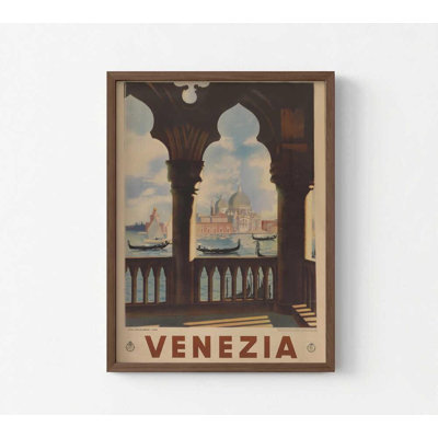 Art mural de Venise: peinture de bateau nostalgique de 1938