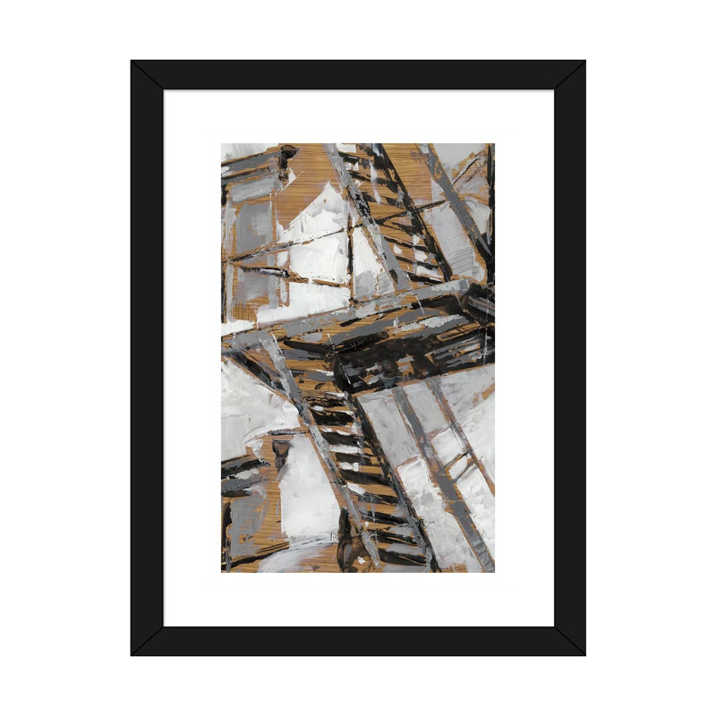 «Escape I» par Ethan Harper - reproduction d'art, H 32 po x l 24 po x P 1 po, Papier encadré noir, Blanc