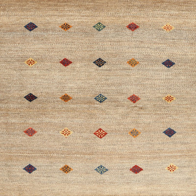 Tapis géométrique rouge / crème / noir