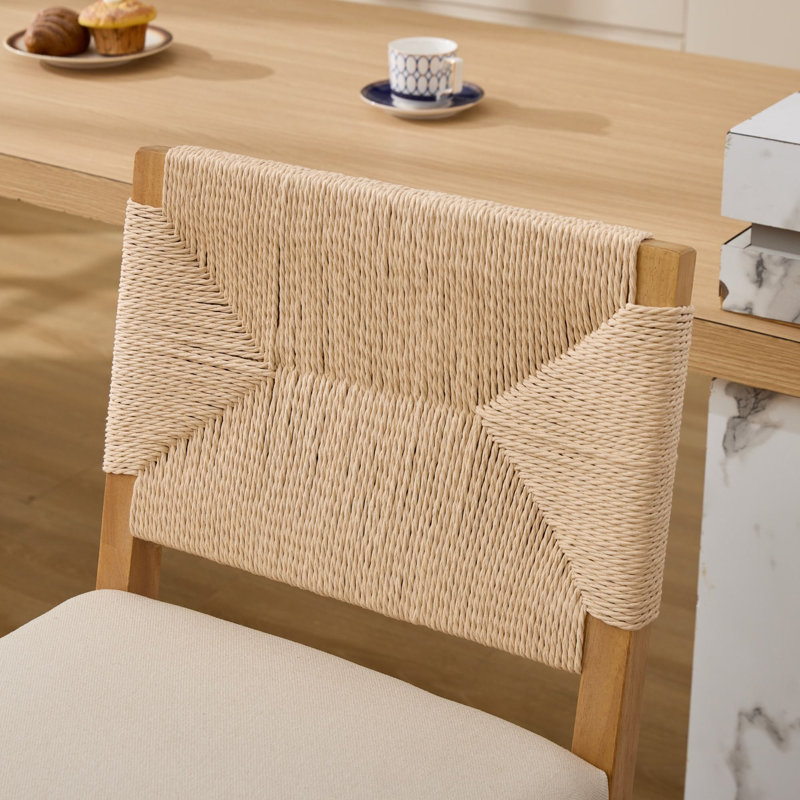 Ensemble de 2 tabourets de bar en rotin de 68,5 cm (27 pouces) de hauteur comptoir avec sièges rembourrés