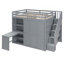 Lit mezzanine double avec garde-robe, bureau et tablettes-2105625543