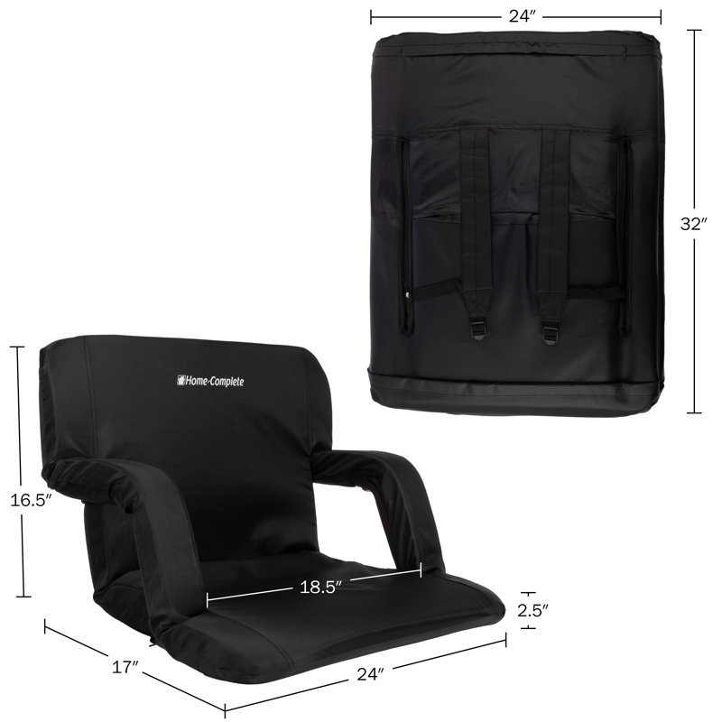 Fauteuil de stade complet Home - Siège rembourré avec dossier, accoudoirs, inclinable, sangles portatives
