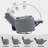 40" Wide Vegan Leather Recliner with Dual-Motor and Power Headrest,  Modern Swivel & Rocking Nursery Glider Chair, Gray-1363584176