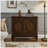 33.6" Retro Wooden Sideboard Buffet Cabinet With Storage, Symmetrical Geometric Accent Display Cabinets, Media Console Credenza For Living Room/Entryway/Dining Room/Kitchen, Walnut-192922667