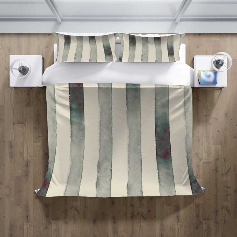 Striped Duvet Cover, King Duvet Cover + 2 King Shams
