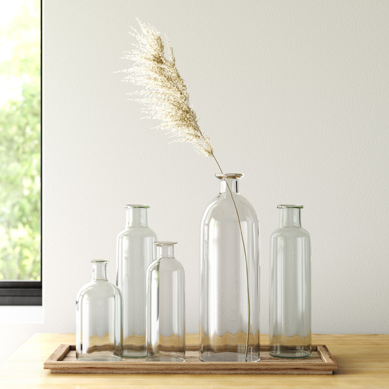 Glass Decorative Bottle, Clear/Brown