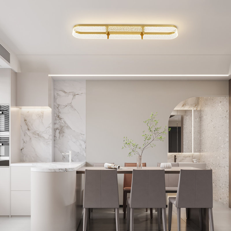 Acrylic LED Flush Mount, Gold