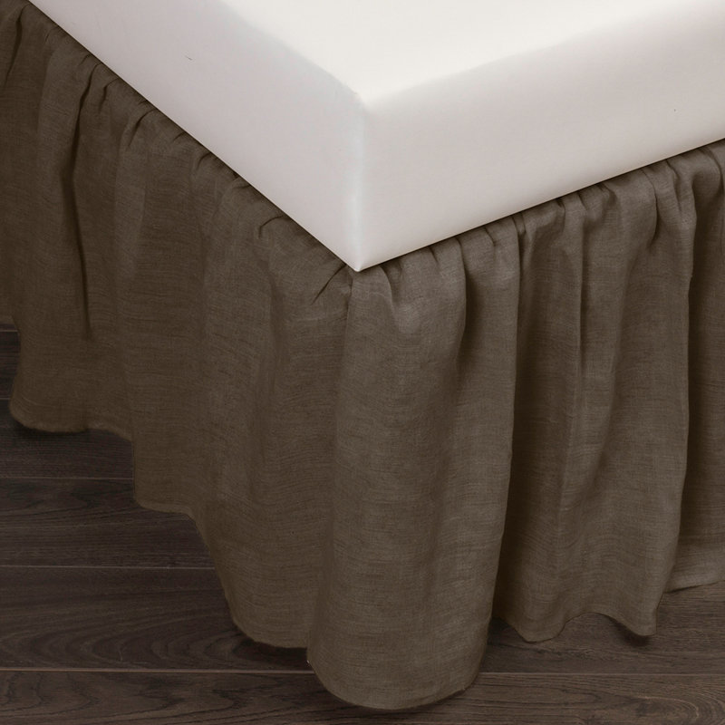 Bassia Ruffled Bed Skirt - Twin, Twin, Walnut Brown