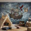 Papier peint bateau pirate avec lune et lune-696541238-696541226