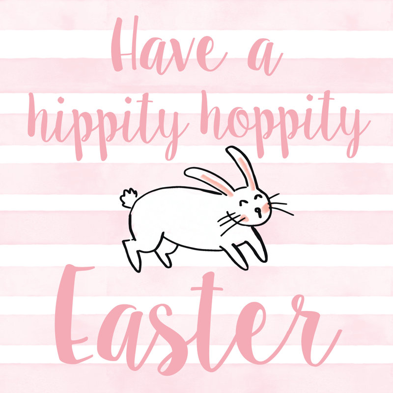 Hoppity Easter Pink - Wrapped Canvas Print, 122cm H x 122cm W x 3.8cm D
