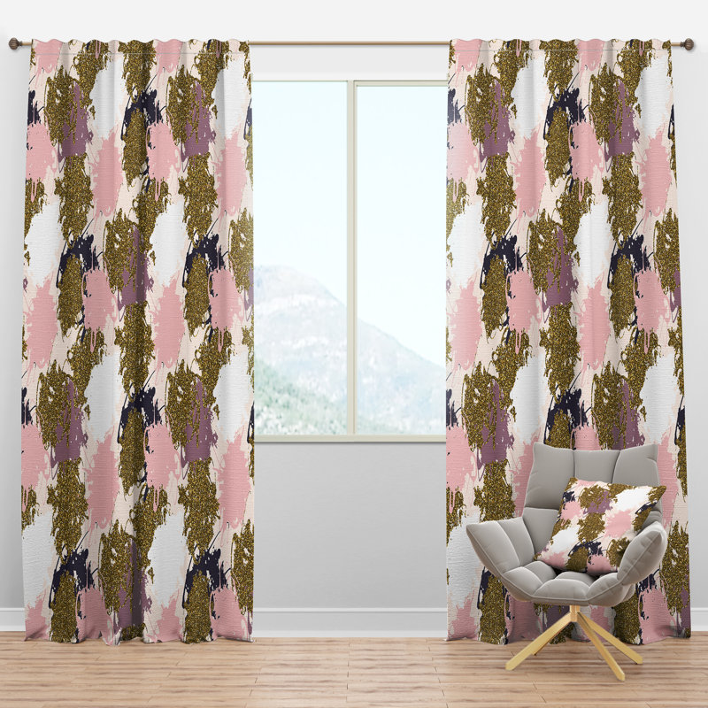 Panneau de rideau simple semi-diaphane avec passe-tringle Glitter Stains, l 52 po x L 108 po