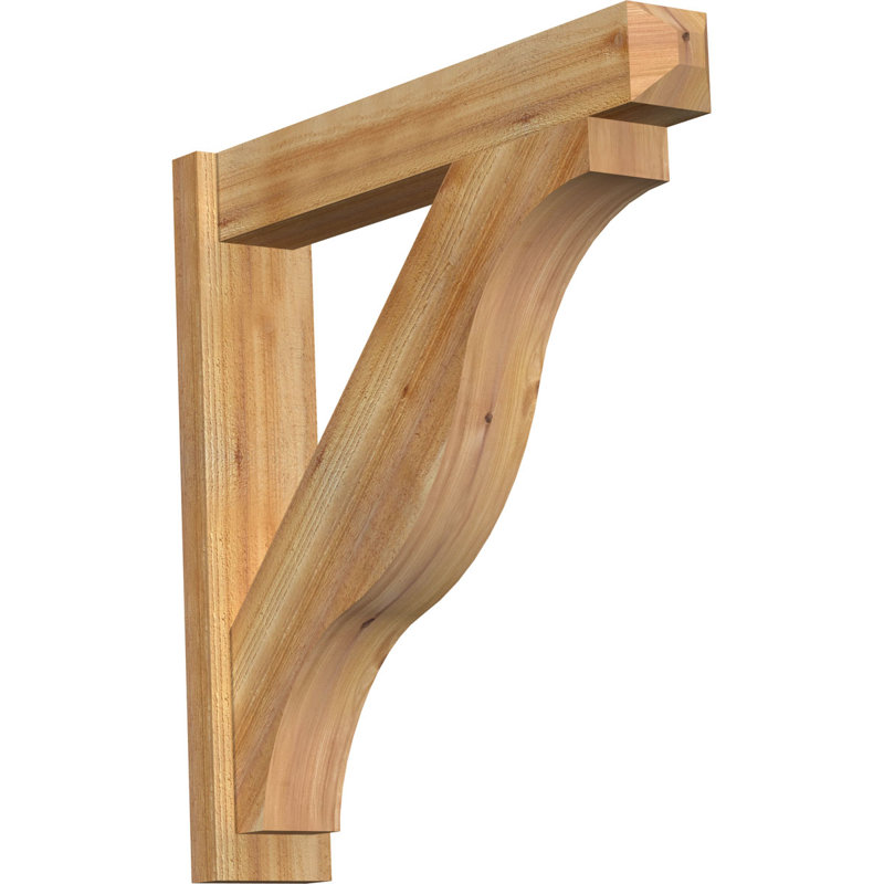 Persienne en bois rustique Funston Craftsman, Cèdre rouge de l'Ouest de 8 po (sciage brut), P 36 po x H 42 po