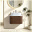 Meuble-lavabo blanc avec rangement à fermeture en douceur
