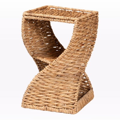 Maria Seagrass End Table in Natural Brown Bohemian Style