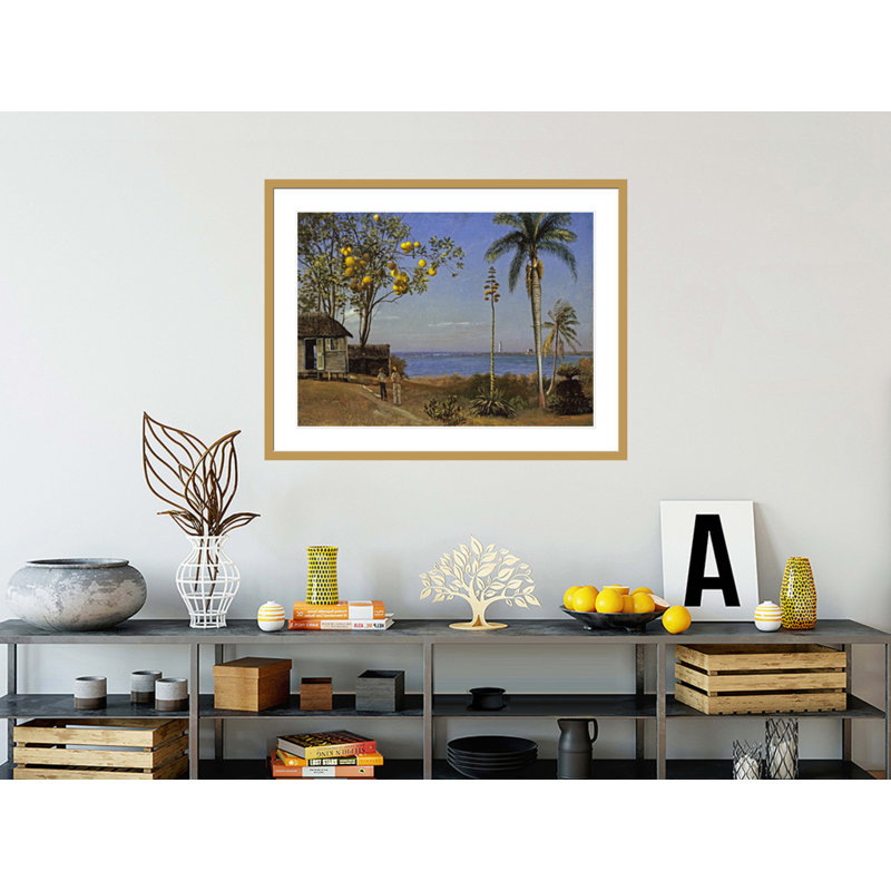 Scène tropicale - Albert Bierstadt - Impression giclée sur cadre, H 32,13 po x l 41,5 po