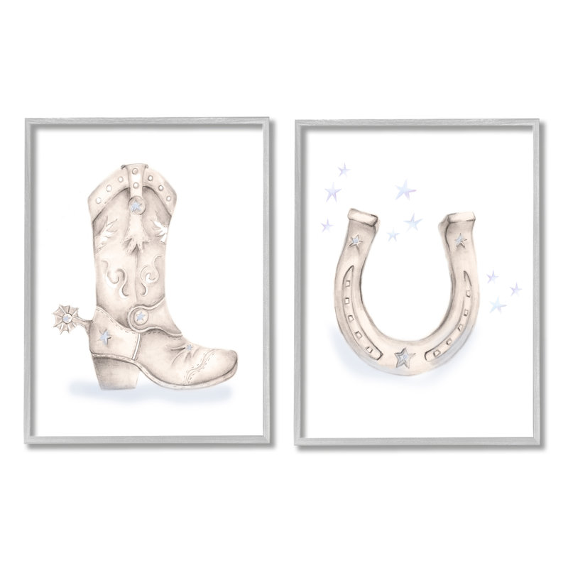 Western Cowboy Boot, 24" W x 30" H, Estampe numérique Farmhouse