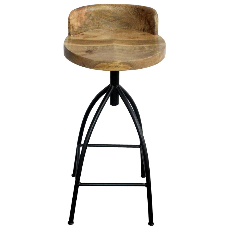  Ensemble de tabourets de bar réglables très hauts avec siège en bois de manguier pia de H 2 à 32 po, 2