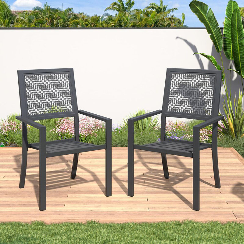 2 chaises de patio pour l'extérieur avec accoudoirs